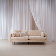Pikkukuva: Copenhagen Nordic 3-istuttava sohva, ontario 2 vaalea beige, tammi jaloilla