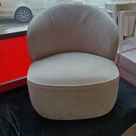 Rose Pyörivä nojatuoli, verhoilu kaninkarvajäljitelmä