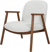 Pikkukuva: N&L Mille lepotuoli, beige verhoilu, tummanpähkinän värinen runko