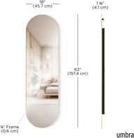 Pikkukuva: Umbra Hubba Pill peili 157x45 cm messinki
