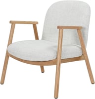 Pikkukuva: N&L Mille lepotuoli, beige verhoilu, natural tammen värinen runko
