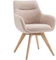 North Collection Everly ruokapöydän tuoli käsinojilla, hiekka (Spider-jalka natural tammi): Tyylikäs Everly ruokatuoli, jossa pehmeä verhoilu ja kestävä metallirunko. Sopii täydellisesti moderniin ruokailutilaan.