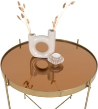 Pikkukuva: Venezia sohvapöytä, messinginvärinen teräs, lasi, pyöreä 48xh48cm
