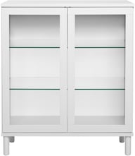 Pikkukuva: Sata lasiovikaappi nro 26. 92cm valkoinen, pyöreä jalka