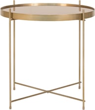 Pikkukuva: Venezia sohvapöytä, messinginvärinen teräs, lasi, pyöreä 48xh48cm