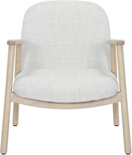 Pikkukuva: N&L Mille lepotuoli, beige verhoilu, valkovahatun tammenvärinen runko