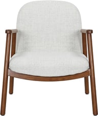 Pikkukuva: N&L Mille lepotuoli, beige verhoilu, tummanpähkinän värinen runko