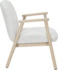 Pikkukuva: N&L Mille lepotuoli, beige verhoilu, valkovahatun tammenvärinen runko