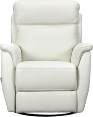 Pikkukuva: Loungea Colorado recliner-tuoli keinuva/pyörivä, puhdas valkoinen nahka/keinonahka