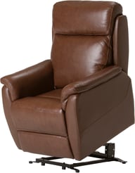 Pikkukuva: Loungea Colorado recliner-tuoli nostomekanismilla ruskea nahka/keinonahka
