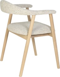 Pikkukuva: Nicola ruokatuoli, valkolakattu tammi / beige kangas