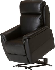 Pikkukuva: Loungea Colorado recliner-tuoli nostomekanismilla musta nahka/keinonahka