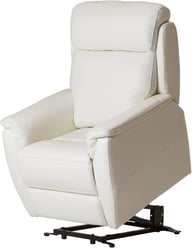 Pikkukuva: Loungea Colorado recliner-tuoli nostomekanismilla puhdas valkoinen nahka/keinonahka