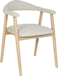 Pikkukuva: Nicola ruokatuoli, valkolakattu tammi / beige kangas