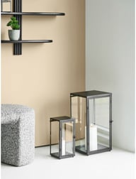 Pikkukuva: House Nordic lyhdyt, 2-kpl metalli/lasi, musta,