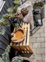 Pikkukuva: House Nordic Rio kulho, tiikki, luonnonväri, pyöreä 30x10 cm