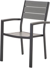 Pikkukuva: Dakota pinottava tuoli, musta alumiini / vaaleanharmaa Easywood