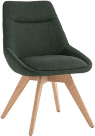 North Collection Everly ruokapöydän tuoli, vihreä (Spider-jalka natural tammi): Tyylikäs ruokatuoli, jossa vihreä verhoilu ja metallirunko. Sopii täydellisesti moderniin ruokailutilaan tai keittiöön.