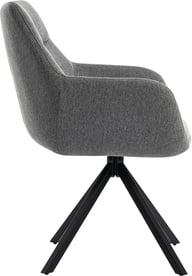 North Collection Everly ruokapöydän tuoli käsinojilla harmaa (Kiinteä Star-jalka): Tyylikäs harmaa ruokatuoli, jossa metallirunko ja mukava verhoilu. Erinomainen valinta moderniin ruokailutilaan, sopii hyvin pienille ruokapöydille.