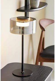 Pikkukuva: House Nordic led-pöytävalaisin, lasi/musta