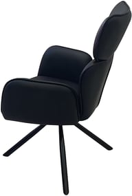 Astrid North Collection ruokapöydän tuoli, musta keinonahka: Tyylikäs musta ruokatuoli, jossa metallirunko ja mukava bonded-nahkaverhoilu. Sopii moderniin ruokailutilaan ja tuo eleganssia sisustukseen.