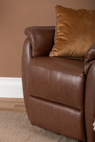 Pikkukuva: Loungea Colorado recliner-tuoli nostomekanismilla ruskea nahka/keinonahka