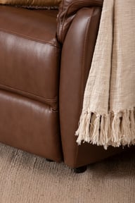 Pikkukuva: Loungea Colorado recliner-tuoli nostomekanismilla ruskea nahka/keinonahka
