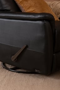 Pikkukuva: Loungea Colorado recliner-tuoli keinuva/pyörivä, musta nahka/keinonahka