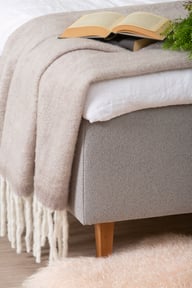 Pikkukuva: Unelle 400 runkopatja pocket 7-vyöh. medium 80x200, Fano 80 vaaleanharmaa, sis. tammijalat