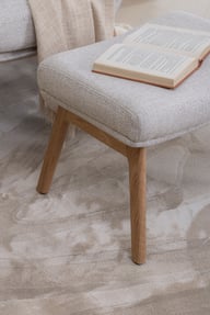 Pikkukuva: N&L Lisbet lepotuoli & rahi, beige verhoilu, natural tammen värinen runko