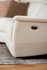 Pikkukuva: Loungea Colorado recliner-kulmasohva 3K2/2K3, puhdas valkoinen nahka/keinonahka