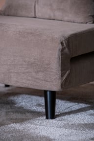 Lazy vuodetuoli beige/ruskea vakosametti: Tyylikäs beige vuodesohva, joka toimii myös mukavana nojatuolina. Sopii täydellisesti olohuoneeseen tai vierashuoneeseen.
