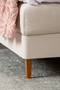 Pikkukuva: Unelle 500 Viscolux moottorisänky 5-vyöh. visco 180x200cm hard/medium, Fano 03 luonnonvalkoinen, tammijalat (sis. sileä pääty)