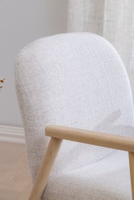 Pikkukuva: N&L Mille lepotuoli, beige verhoilu, valkovahatun tammenvärinen runko