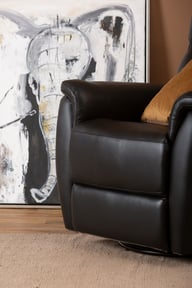 Pikkukuva: Loungea Colorado recliner-tuoli keinuva/pyörivä, musta nahka/keinonahka