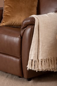 Pikkukuva: Loungea Colorado recliner-tuoli nostomekanismilla ruskea nahka/keinonahka