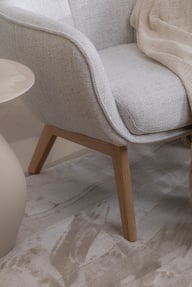 Pikkukuva: N&L Lisbet lepotuoli & rahi, beige verhoilu, natural tammen värinen runko