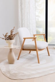 Pikkukuva: N&L Mille lepotuoli, beige verhoilu, natural tammen värinen runko