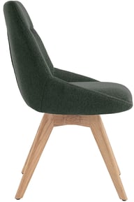 North Collection Everly ruokapöydän tuoli, vihreä (Spider-jalka natural tammi): Tyylikäs ruokatuoli, jossa vihreä verhoilu ja metallirunko. Sopii moderniin ruokailutilaan. Erinomainen valinta ruokapöydän ympärille.
