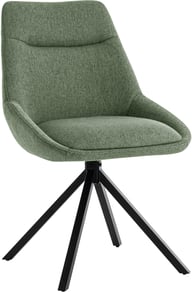 North Collection Everly ruokapöydän tuoli vihreä (Kiinteä Star-jalka): Tyylikäs vihreä ruokatuoli, jossa metallijalat ja kestävä verhoilu. Sopii täydellisesti moderniin ruokailutilaan tai kahden hengen pöydän ääreen.