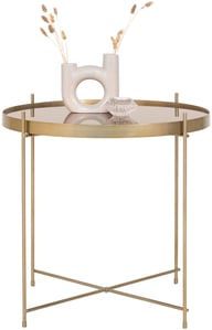 Pikkukuva: Venezia sohvapöytä, messinginvärinen teräs, lasi, pyöreä 48xh48cm