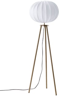 Pikkukuva: PR Home Base lattiavalaisin antiikkimessinki/valkoinen 125cm