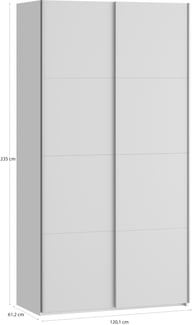 Pikkukuva: Fittio liukuovikaappi 120cm, valkoinen (sis. 4 hylly + 2 tankoa)