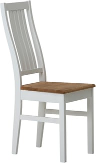 Hovi Delux ruokapöydän tuoli valkoinen / öljyttytammi: Tyylikäs Hovi Delux -tuoli valkoisella puuistuimella ja tammirungolla. Erinomainen valinta moderniin ruokailutilaan tai keittiöön.