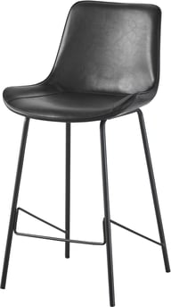 Chic baarituoli musta: Tyylikäs musta baarituoli, jossa vintage-puukansi ja kestävä metallirunko. Erinomainen lisä ruokailutilan baarikeittiöön tai moderniin sisustukseen.