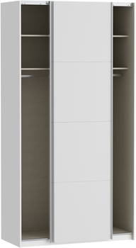 Pikkukuva: Fittio liukuovikaappi 120cm, valkoinen (sis. 4 hylly + 2 tankoa)