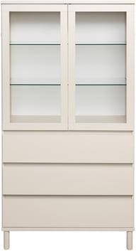 Pikkukuva: Sata korkea vitriini nro 102. 92cm laatikoilla greige, pyöreä jalka