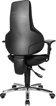 Ergo Point Sy työtuoli,  kromijalka / musta kangas: Ergonominen työtuoli kromijaloilla, mustalla kankaalla. Sopii täydellisesti toimistoon, edistäen hyvää istuma-asentoa ja työskentelymukavuutta.