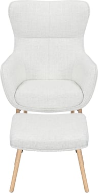 Pikkukuva: N&L Lisbet lepotuoli & rahi, beige verhoilu, natural tammen värinen runko