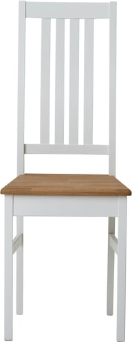 Hovi Delux ruokapöydän tuoli valkoinen / öljyttytammi: Tyylikäs Hovi Delux -ruokatuoli valkoisella rungolla ja tammipuuisella istuimella. Sopii moderniin ruokailutilaan ja lisää ilmettä.